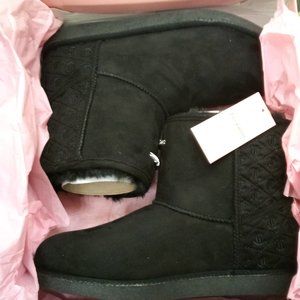 Juicy Couture Womens Shoes JC-Kave Fabric Slip On Winter Boots Black 8M